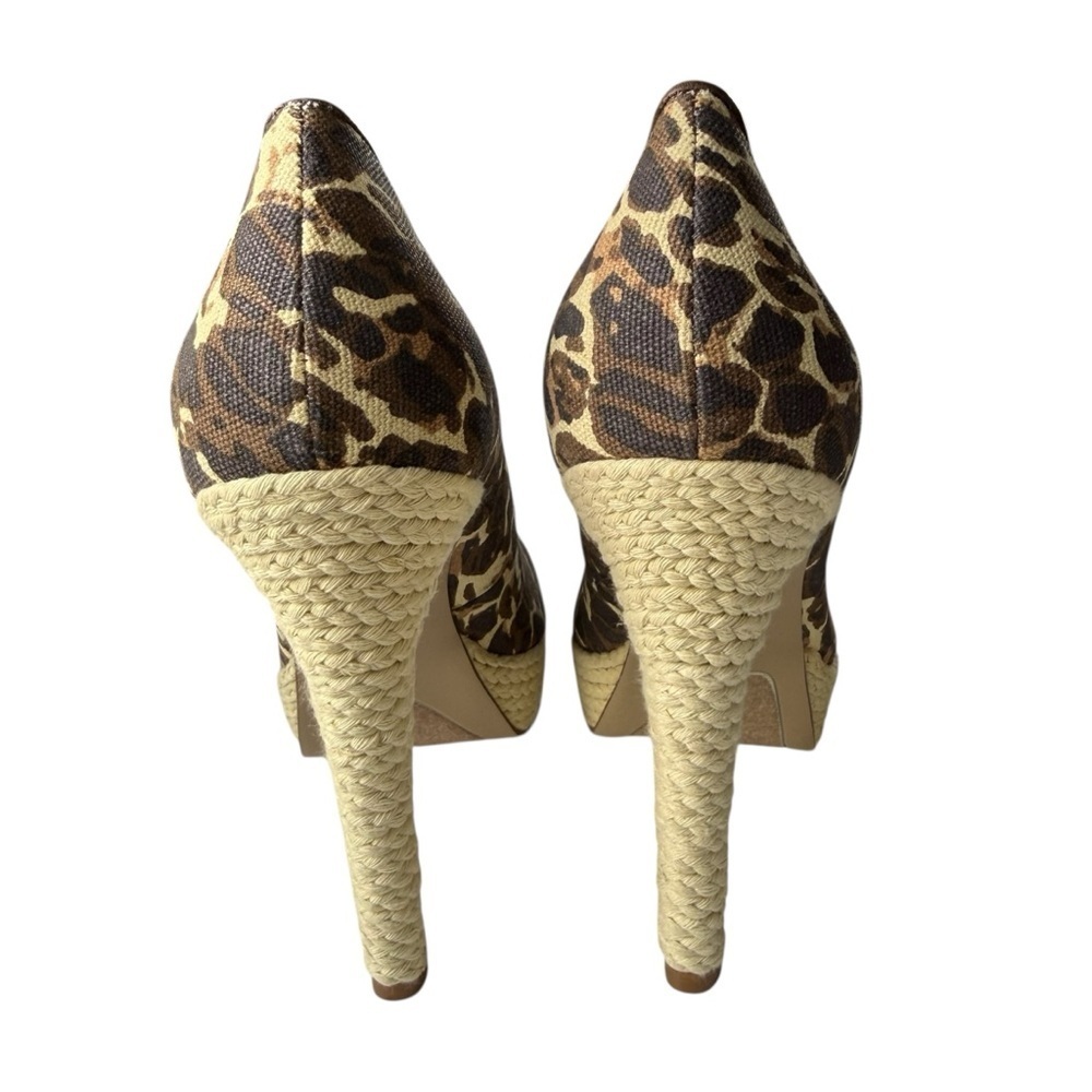 Nine West Guendao Leopard Espadrille Platform Pumps High Heel Women’s Size 9 M - Picture 11 of 13
